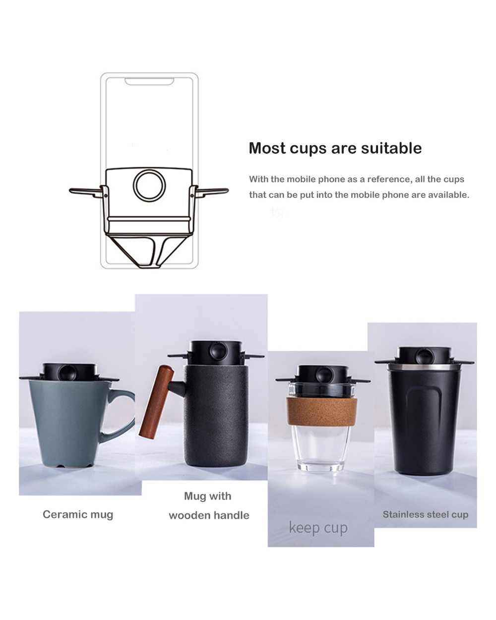 Foldable Portable Coffee Filter Coffee Maker front-3