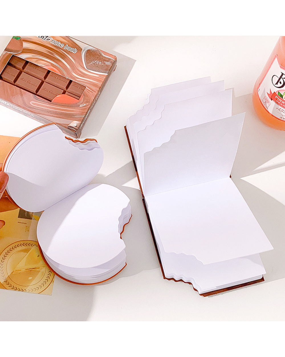 80 Sheets Creative Chocolate Shape Sticky Notes Notebooks Memo Pads Kawaii Mini Blank Notepad Child School Supplies Cut front-1