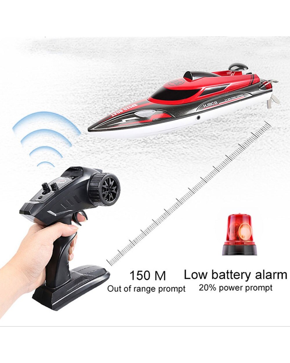 2021New 808 Rc Boat 2 4G Remote Control speedboat Rechargeable Waterproof Cover Design Anti collision Protection wltoys front-4