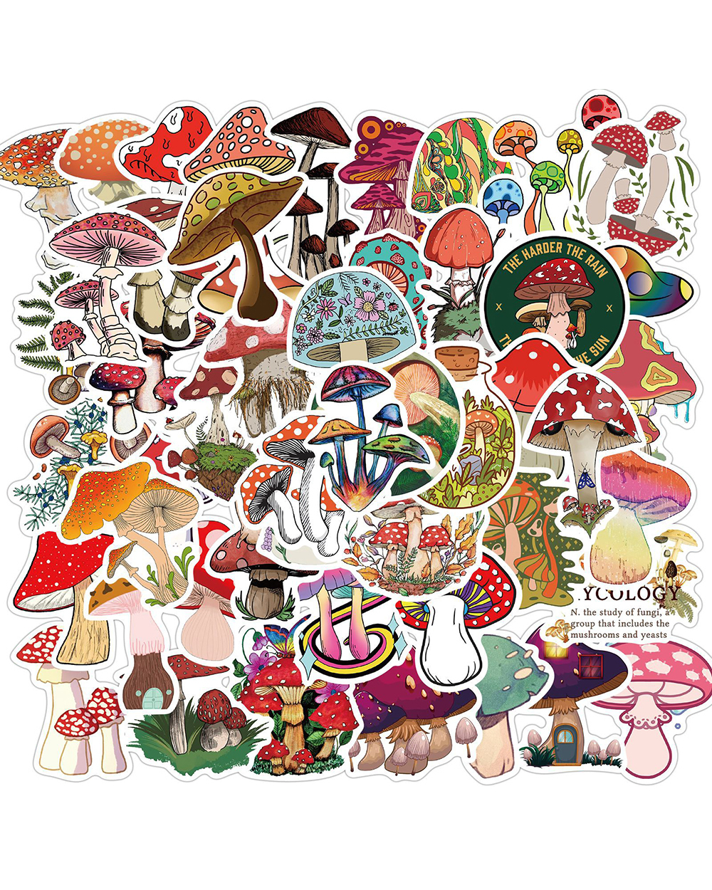 10/30/50PCS Cartoon Mushroom Plant Graffiti Stickers Cute Travel Skateboard Suitcase Guitar Luggage Laptop Funny Sticker front-1