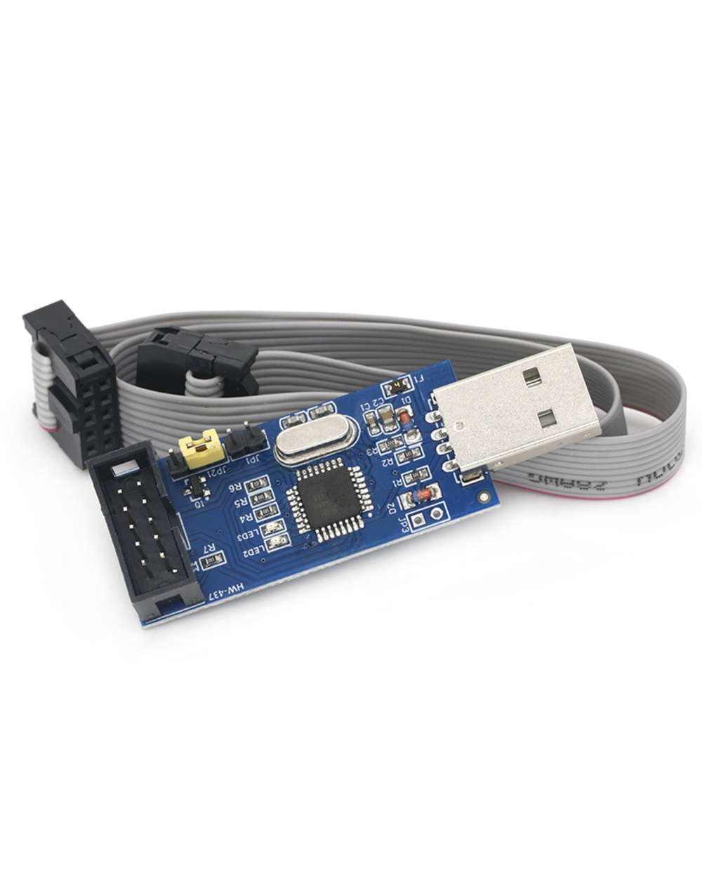 1Set Usbasp Usbisp Avr Programmer Usb Atmega8 Atmega128 Attiny/Can/Pwm 10Pin Wire Module Diy + 10Pin To 6 Pin Adapter B front-4
