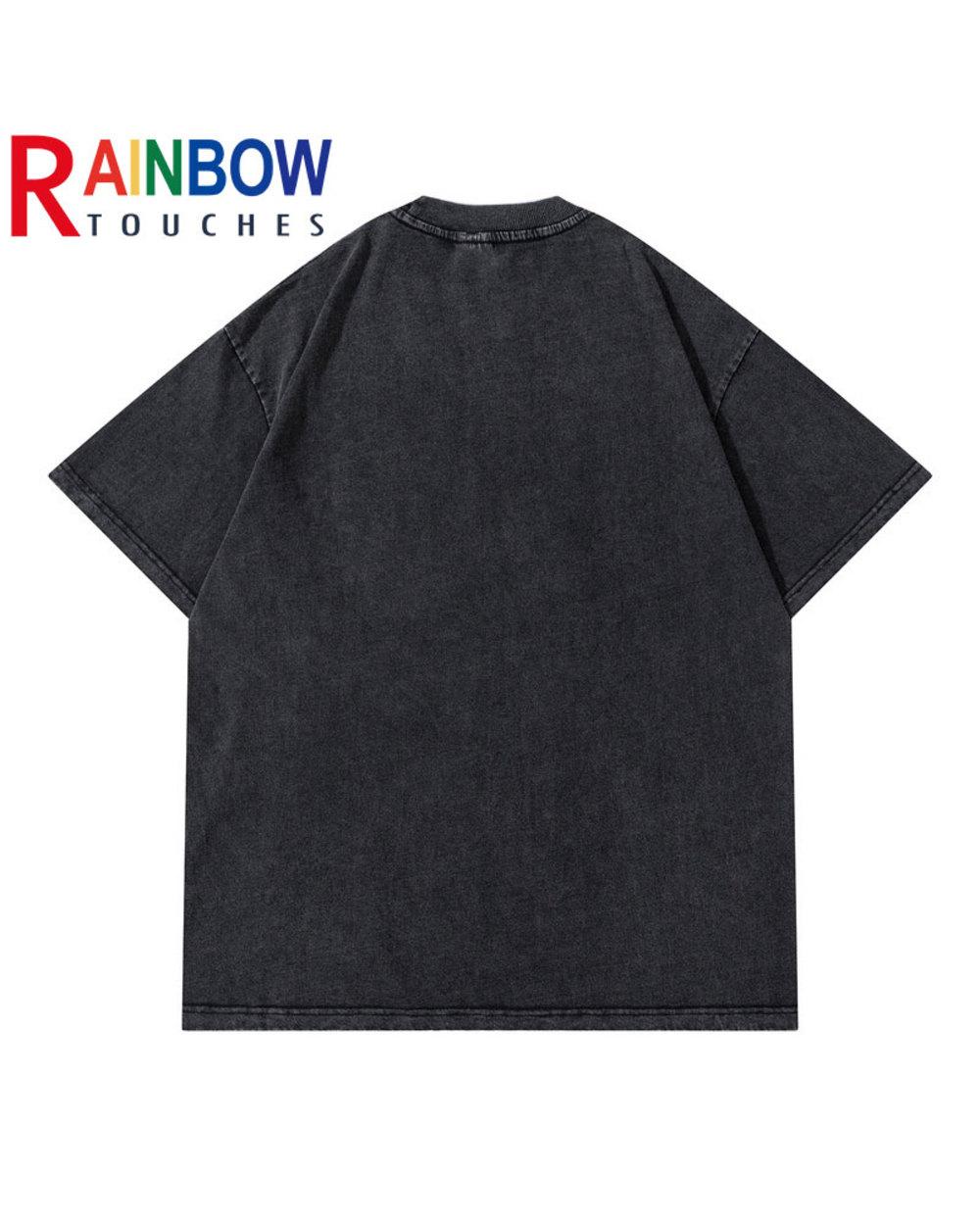 Rainbowtouches 2021 Short-Sleeve T-Shirt Unisex High Street Vintage Graffiti Loose Casual T-shirts Street Fashion Hip Ho front-1