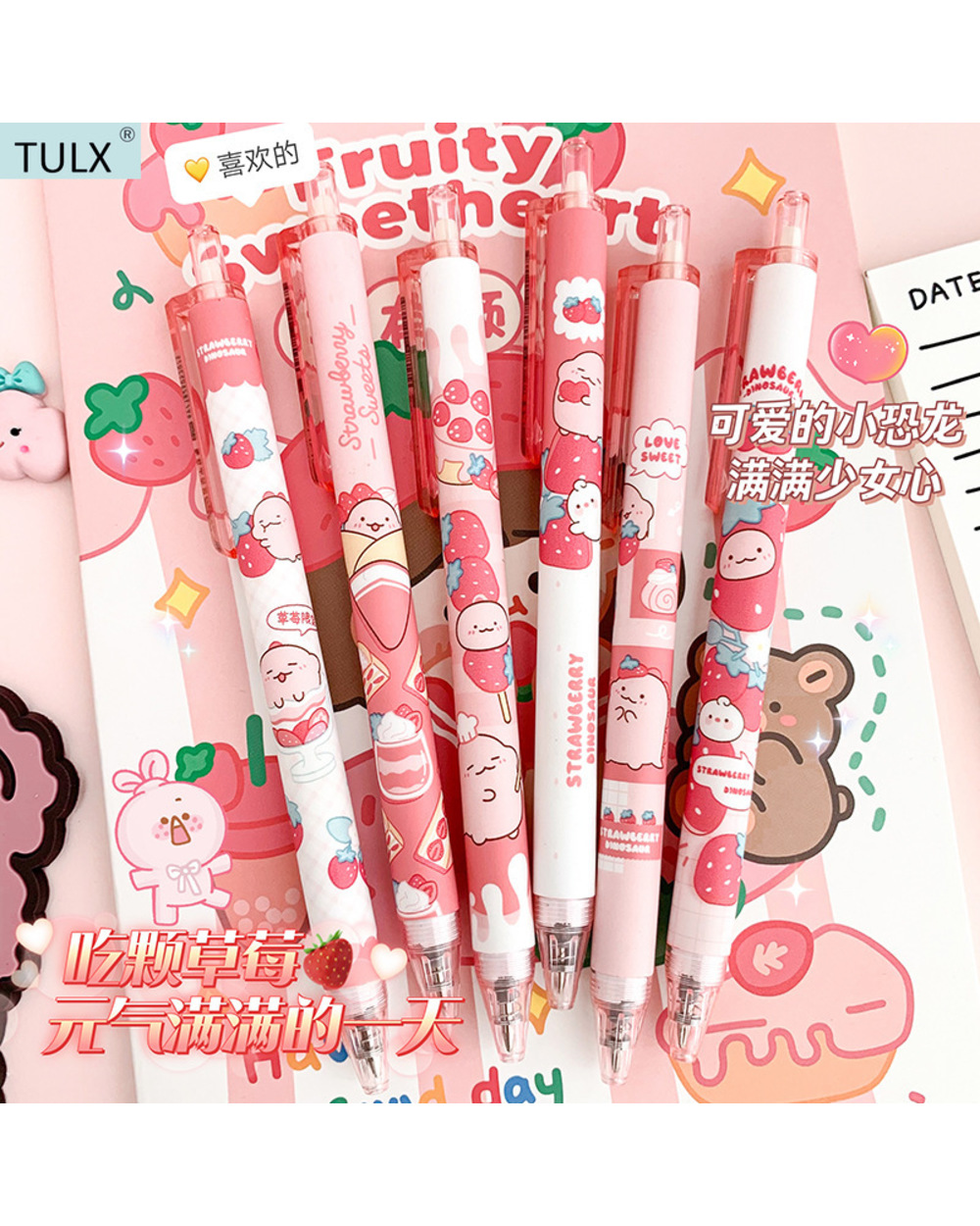 Tulx Pens Cute Kawaii Pen Art Supplies Korean Stationery Cute School Supplies Stationery Pens Stationary Pens Ka front-0