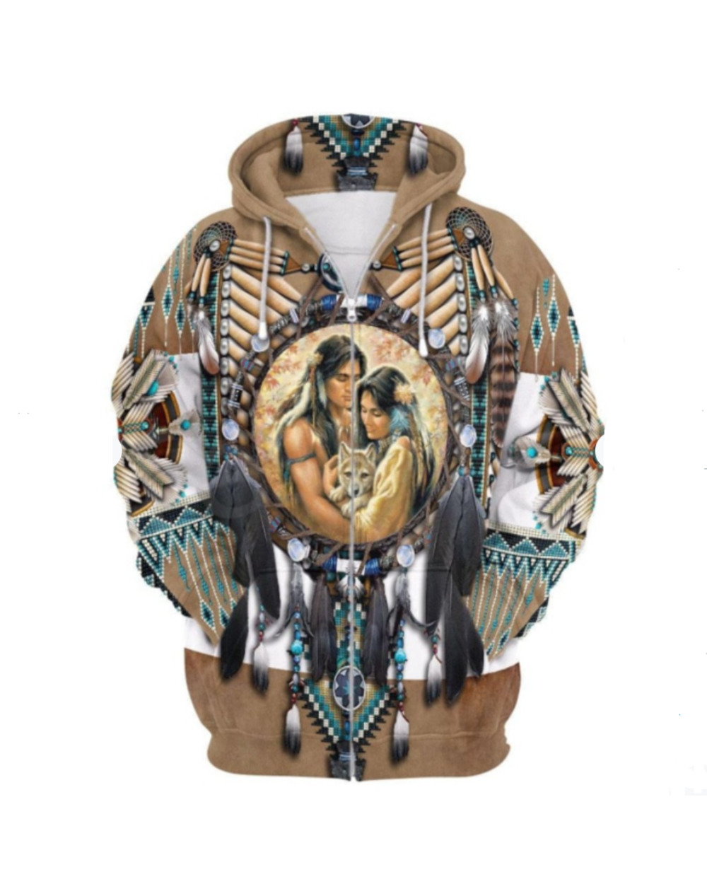 Indian Tribe Native Culture Harajuku Tracksuit 3DPrint Pullover Casual Funny Streetwear Hoodies Men/Women VG06 front-2