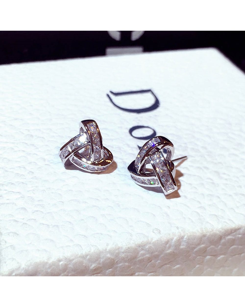Iced Out Cycle Buckle Earring front-3
