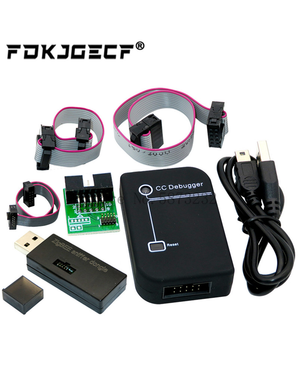 Zigbee Emulator Cc-Debugger Usb Programmer Cc2540 Cc2531 Sniffer With Black Shell Bluetooth Module Connector Downloader front-0