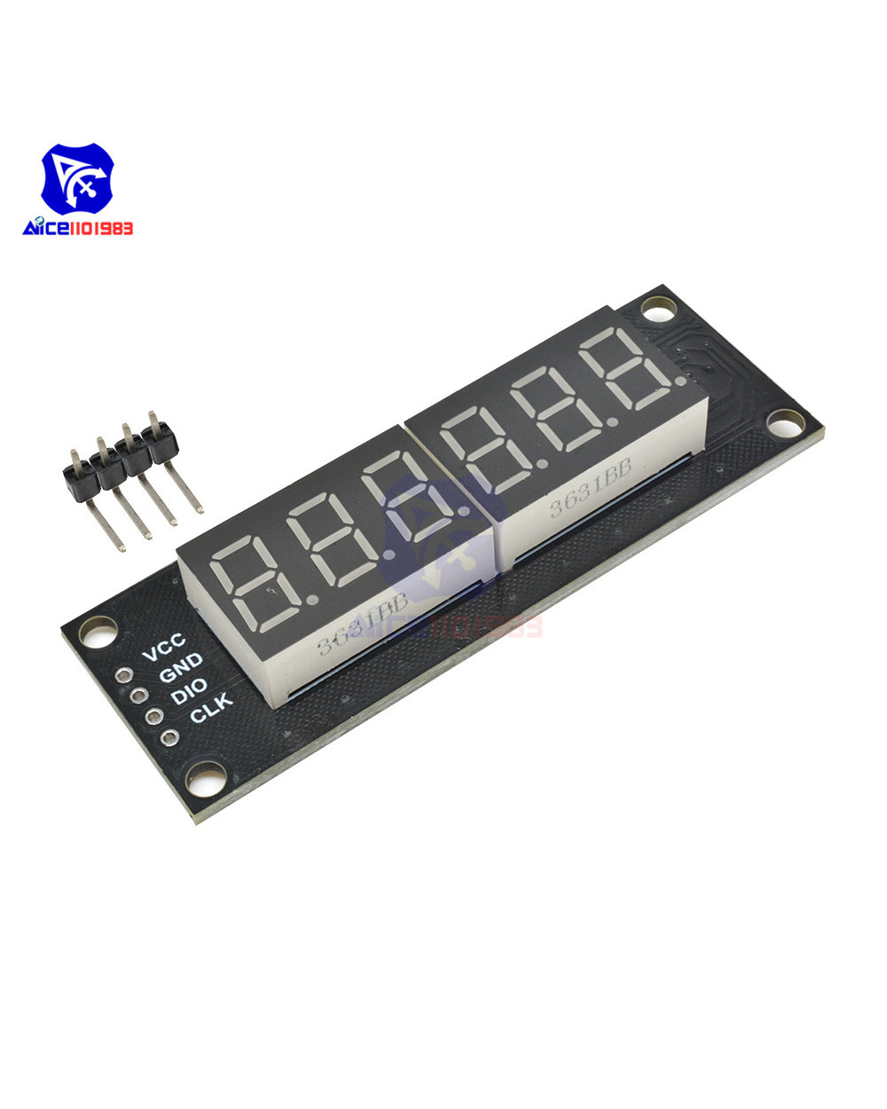 Diymore 0.36 Inch Tm1637 6 Bits 7 Segment Digital Led Display Module I/O Interface 5 Color Available For Arduino front-4