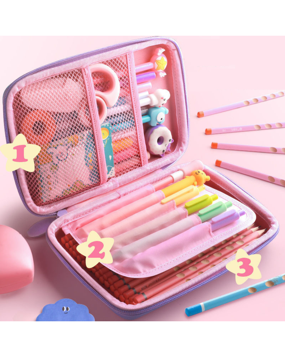Creative 3D High Capacity Pencil Case Cute Storage Pen Box For Student Cartoon Unicorn Pen Bag Stationery Pouch School front-1
