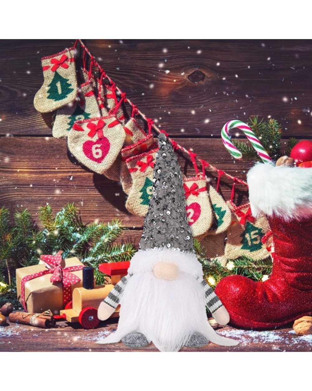 Glowing Plush Doll Lamp Luminous Christmas Gnome Nisse Tomte Elf Tonttu Plush Doll Decoration Ornaments Xmas New Year front-2