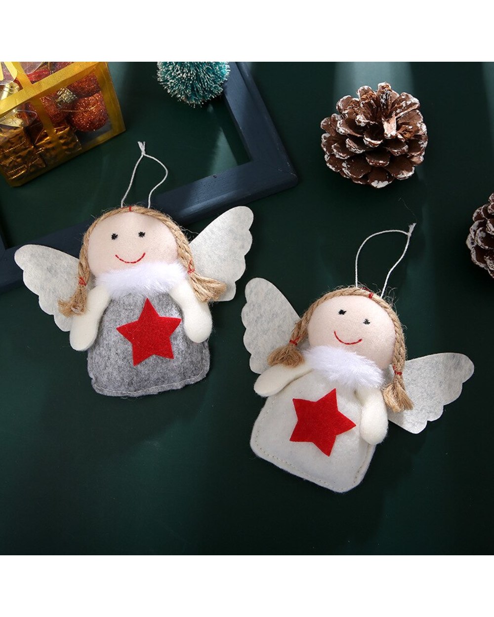 New Year Christmas Tree Decoration Pendant Christmas Cute Cloth Art Little Angel Doll Desktop Window Creative Ornaments front-1