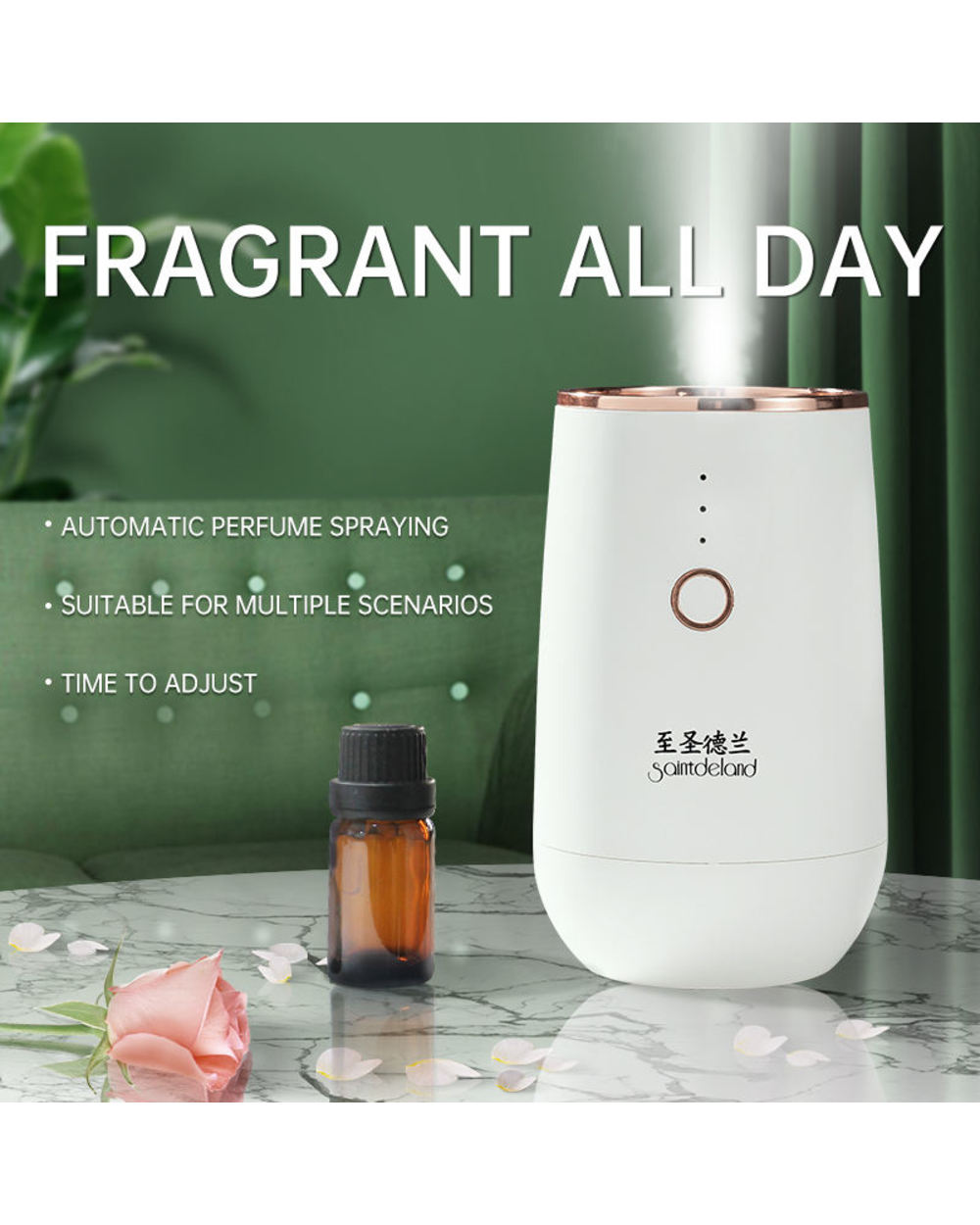 New China Style High Quality Essential Oil Aroma Diffuser Usb Rechargeable Car Air Freshener Lights Perfume Nebulizer front-2