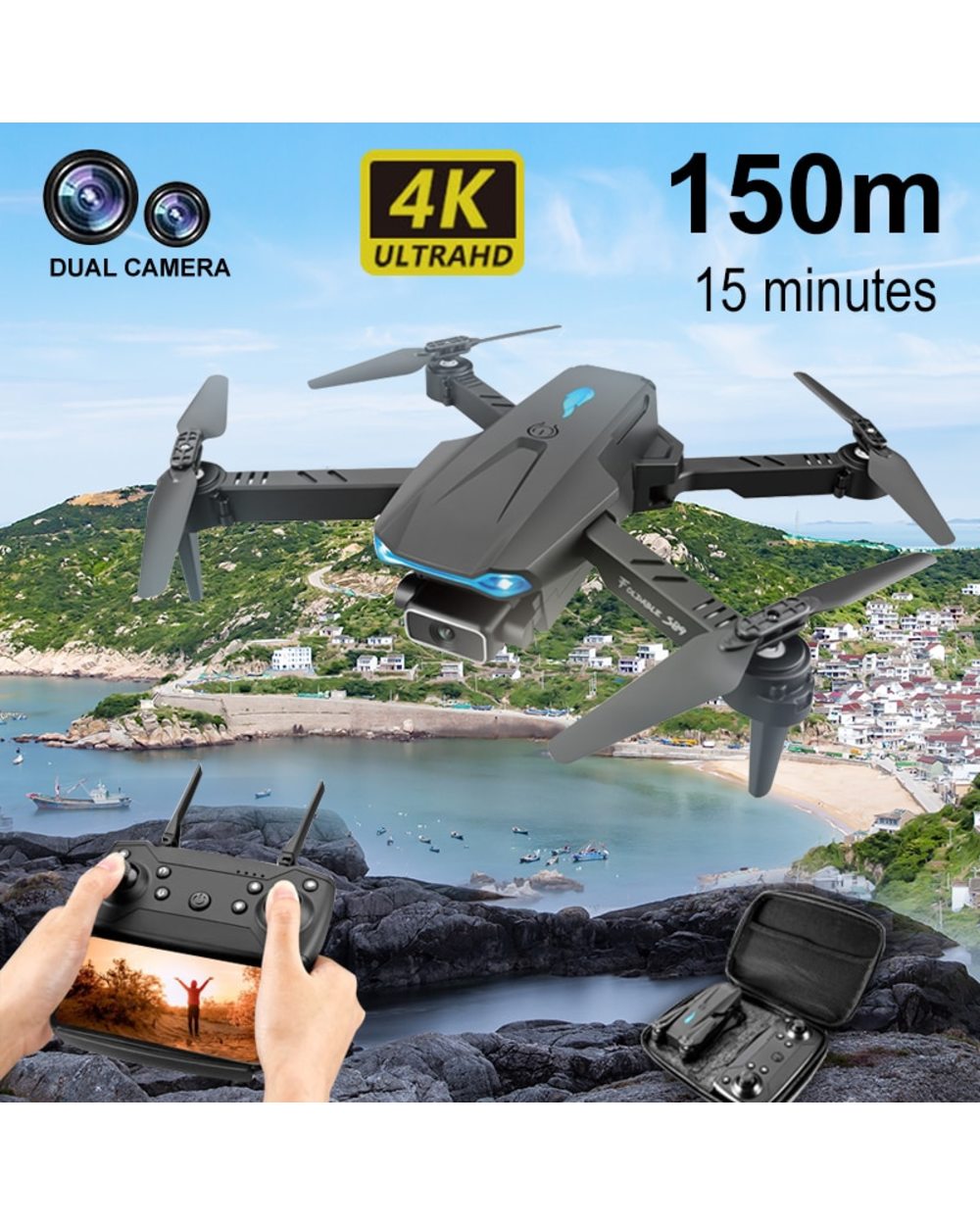 2021 New Mini Drone S89 pro Profesional HD Dual Camera WiFi Fpv Drones Height Preservation Rc Helicopters Quadcopter front-0