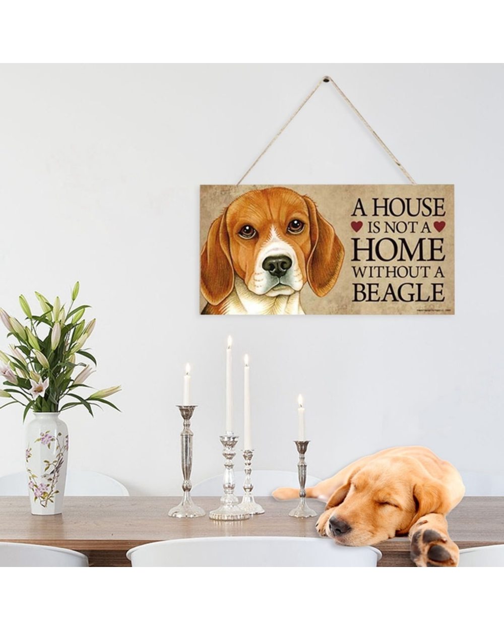 A House Is Not A Home Without A beagle Dog Hanging Tag Gift For Dog Lovers front-0
