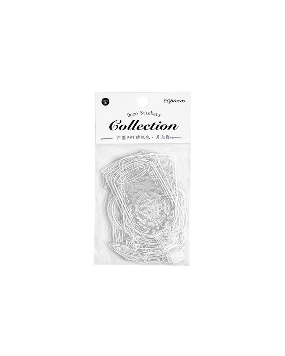 20 Pcs/Pack Glass Bottle Decorative Transparent Stickers Scrapbooking Label Diary Stationery Album Phone Journal Planner front-4