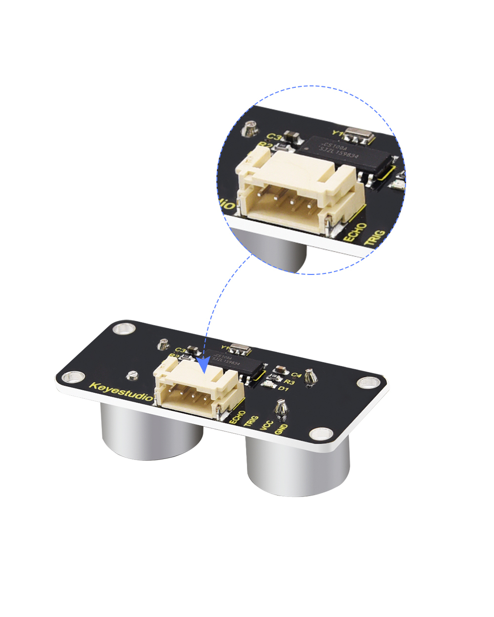 Keyestudio High Sensitivity Sr01 Cs100a Chip Ultrasonic Module Distance Sensor Detector Ranging Module For Arduino Diye front-1