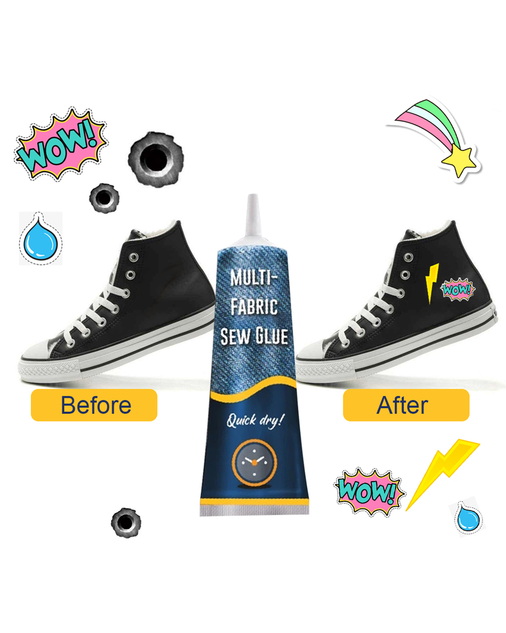 Stitch Liquid Multi-Use Fabric Adhere Fast Tack Dry Sew Glue Jeans Clothing Leather Sewing Solution Repairing Tool Glue front-1