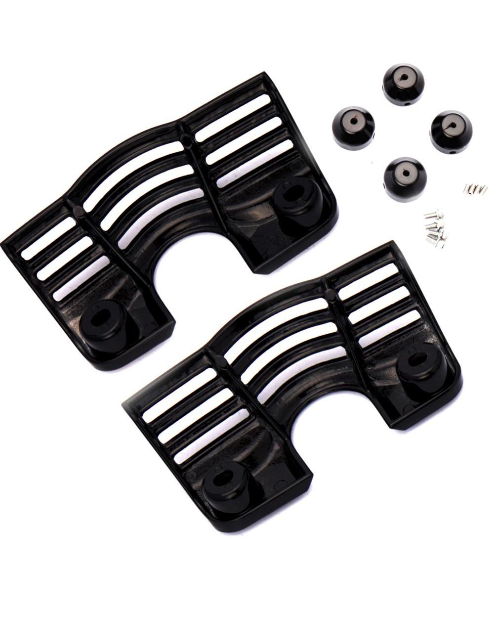 L/R Finned Slotted Head Bolt Spark Plug Covers For Harley Touring