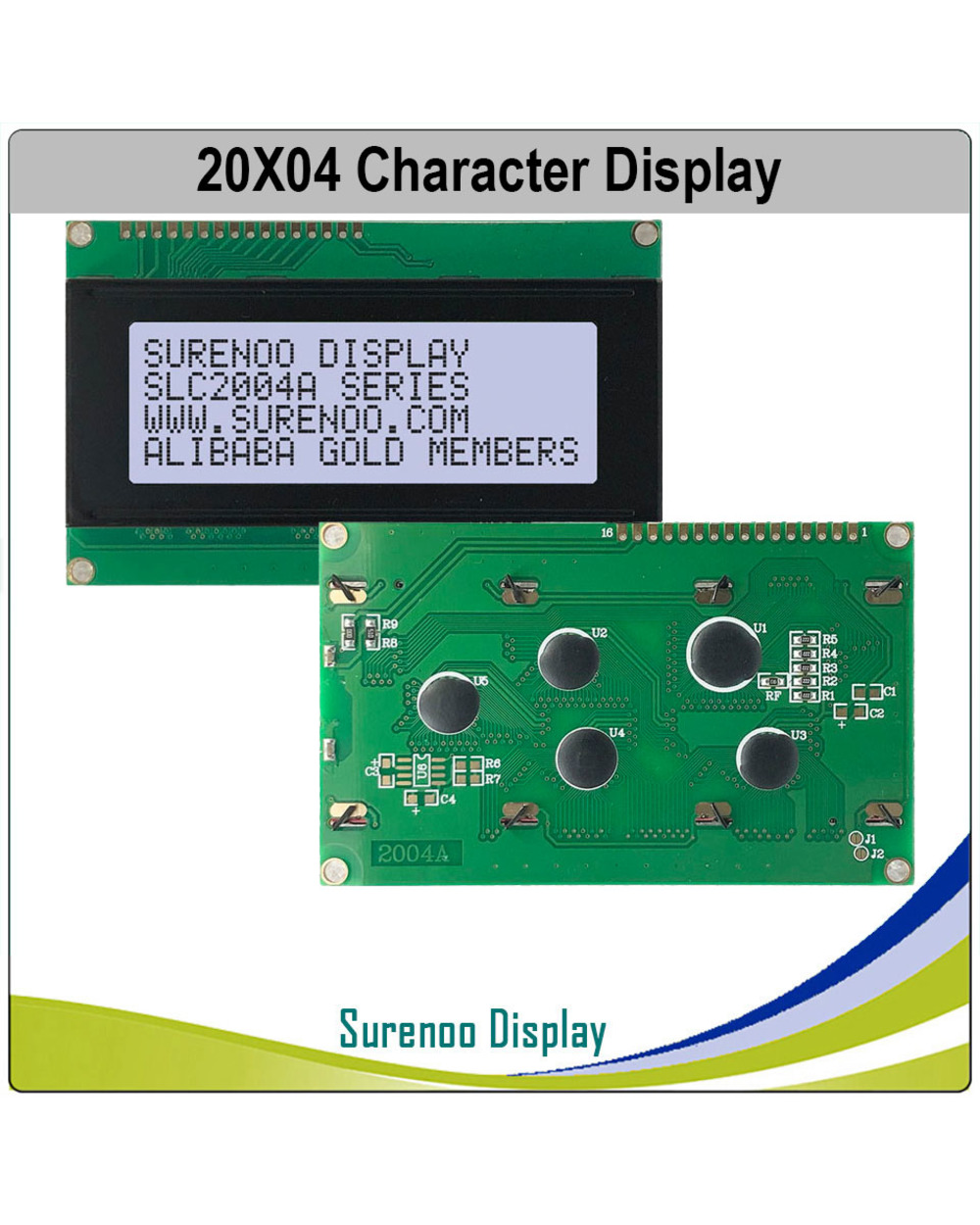 English Japanese Cyrillic Hebrew Russian European 204 20X4 2004 Character Lcd Module Display Screen Lcm White Blue Led front-3