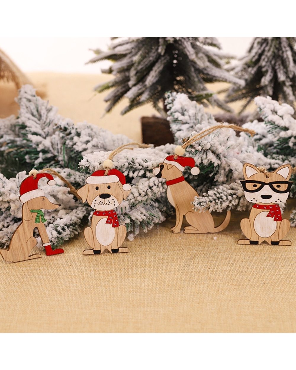 Christmas Decorations Wooden Painted Colorful Car Christmas Tree Ornaments Pendant Decor for Home Kids Toys Gift Xmas front-2