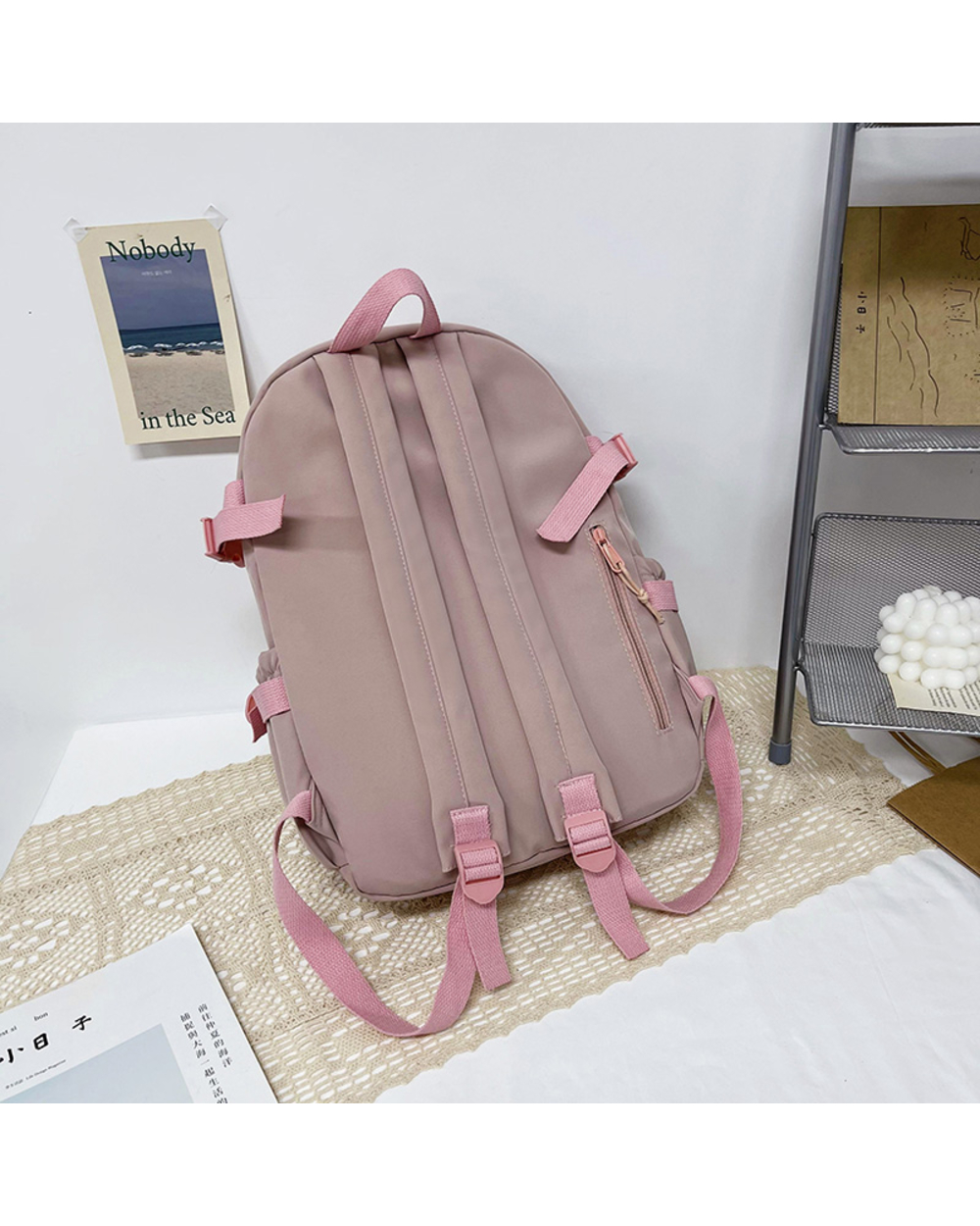 2021Cute Women Backpacks Waterproof Multi-Pocket Nylon School Backpack For Student Female Girls Kawaii Laptop Book Pack front-4
