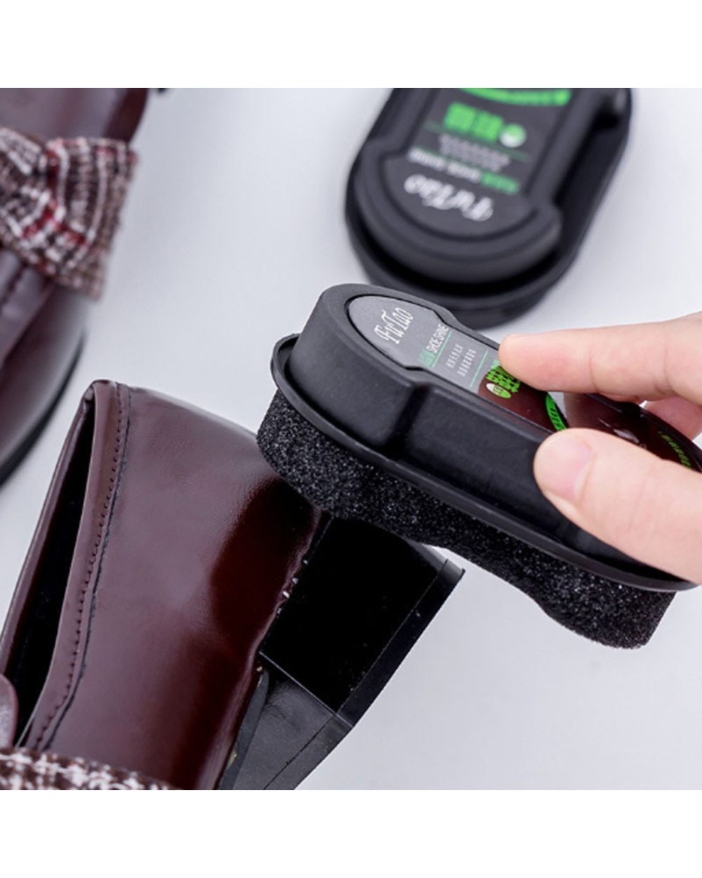 Multi-Function Double Sided Leather Shoes Brush Shoe Polish Brush Colorless Shoe Wax Brush Clean Sponge Shoe front-0