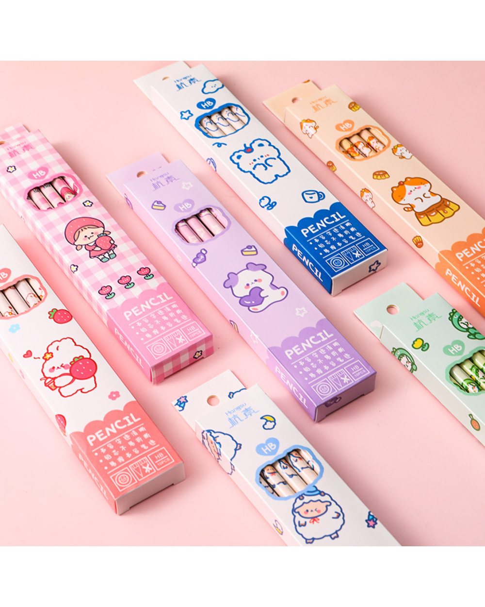 10 Pcs/Set Cartoon Animals Hb Standard Pencils With Eraser For School Cute Stationery Supplies Students Drawing Writing front-0