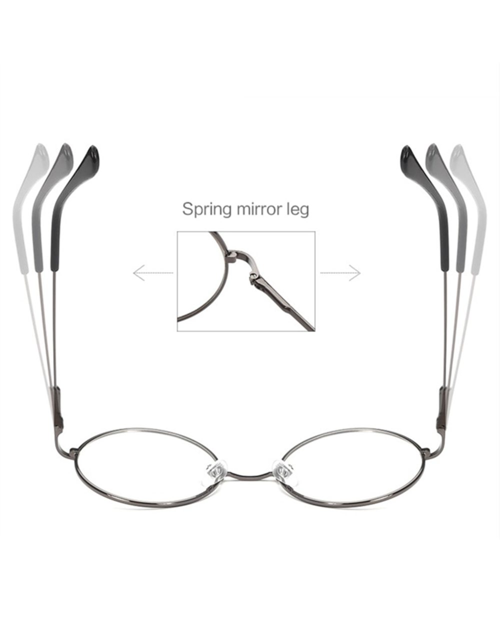Men Women Retro Metal Round Frame Glasses For Nearsighted Myopia Reading Glasses -1.0 -1.5 -2 -2.5 -3 -3.5 -4 front-3