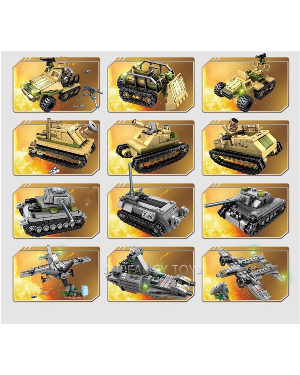High tech Military Iron Empire Tank Building Blocks Sets Weapon War Chariot Bricks Army WW2 Soldiers Kids front-4