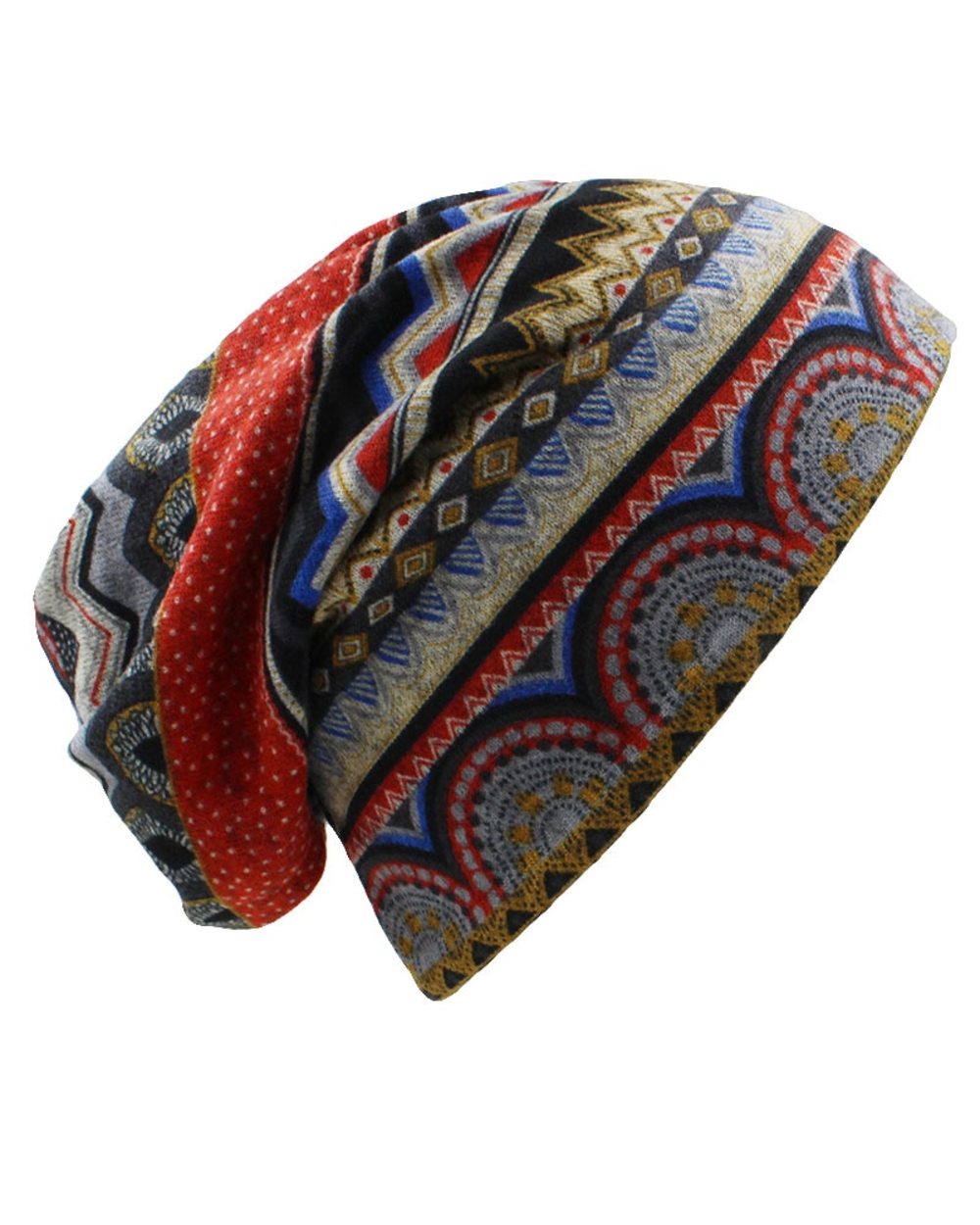 Autumn Winter Skullies Beanies Vintage Design Dual-use Hats For Ladies VG06 front-3