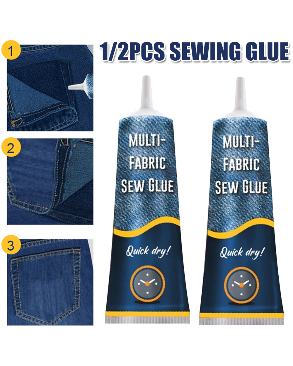 Stitch Liquid Multi-Use Fabric Adhere Fast Tack Dry Sew Glue Jeans Clothing Leather Sewing Solution Repairing Tool Glue front-0