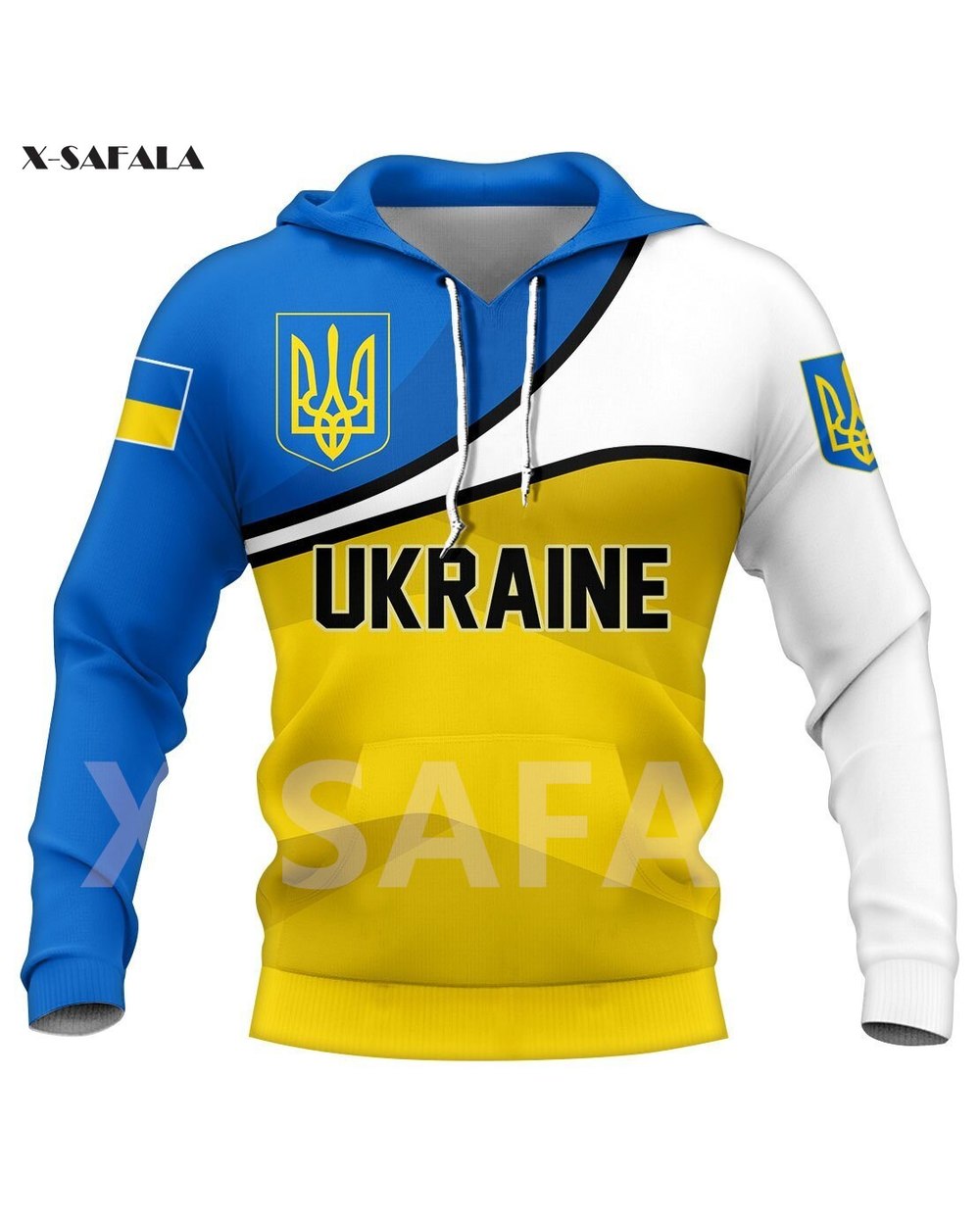 Ukraine Hoodie Support Ukraine Shirt Ukraine National Emblem Skull 3D Hoodie Stand With Ukraine Clothes front-1