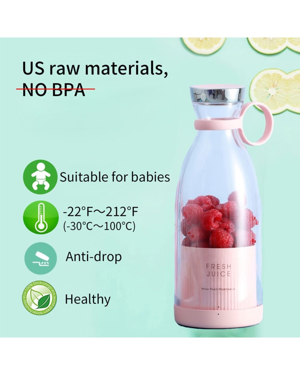 Portable Electric Juicer Blender Bottle Usb Mini Fruit Mixers Juicers Fruit Extractors Food Milkshake Fresh Juice Maker front-1