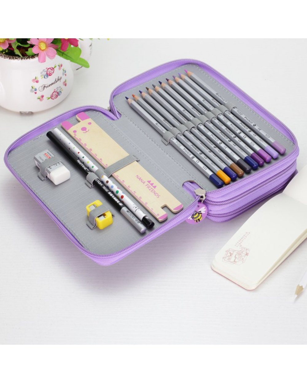 36/48/72 Holes Pencil Case For Drawing Painting Art Marker Pens Multifunction Large Capacity School Stationery Bag Pouc front-4