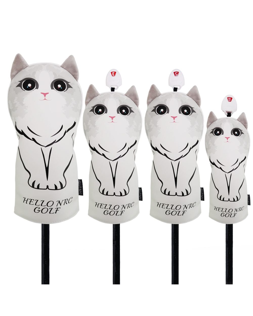 Cute Cat Ragdoll Club Head Cover for Driver Fairway Hybrid Putter PU Leather Protector Wood Covers Waterproof front-5