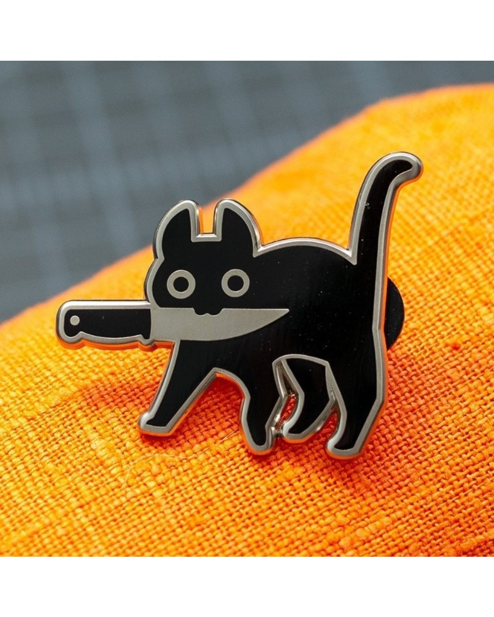 Cartoon Creative Black Cat Modeling Pop-Enamel Pin front-0