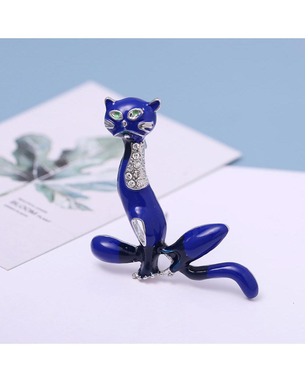 Ragdoll Cat Brooches for Women Men Lovely Alloy Rhinstone Animal Party Casual Brooch Pins Jewelry Girls Gifts front-3