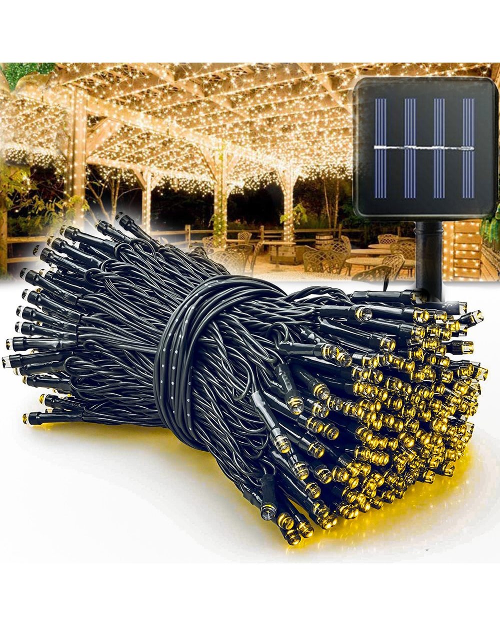 Outdoors Solar String Light 300LED 8 Modes Solar Lamp Waterproof for Gardens Wedding Party Christmas Tree Homes front-0