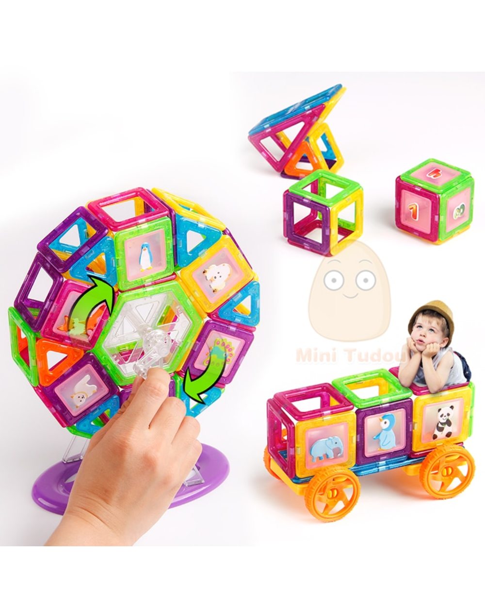 Mini 200PCS 46PCS Magnetic Designer Constructor Toy For Boys Girls Magnetic Building Blocks Magnet Educational Toys front-2