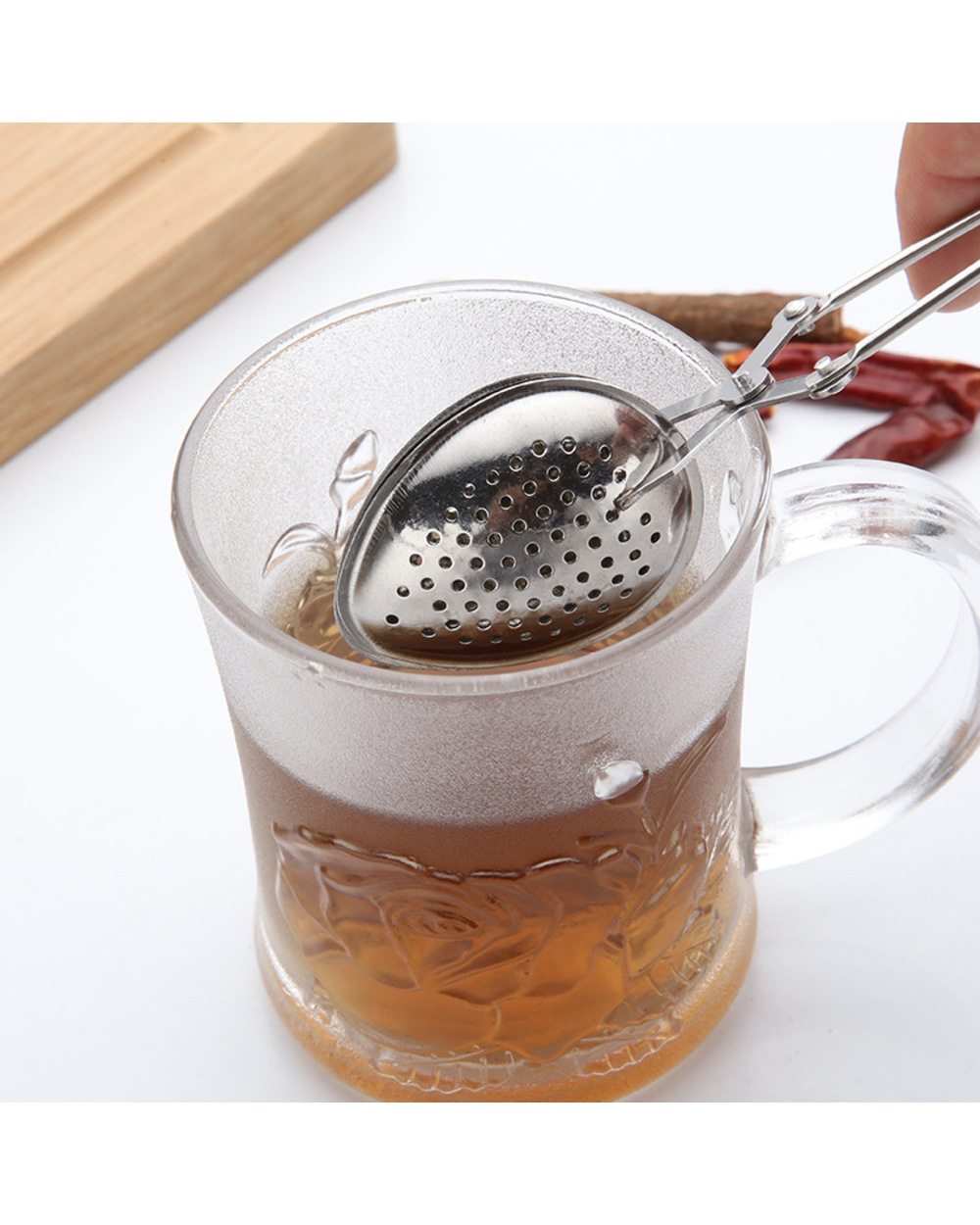 Mesh Tea Infuser Stainless Steel Tea Strainer Reusable Metal Tea Bag Filter Loose Leaf Green Tea Strainer For Mug Teapo front-1