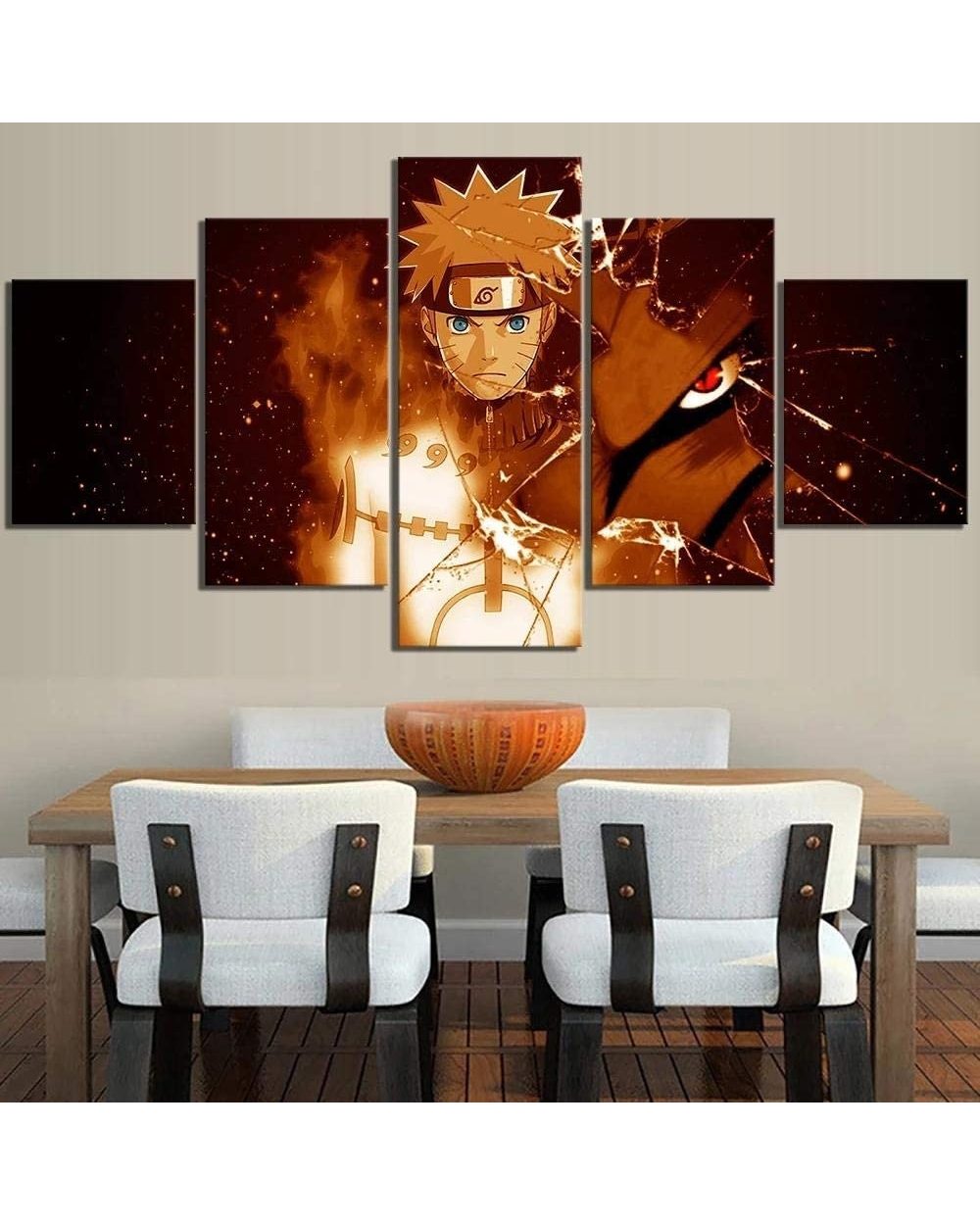 Anime Manga Modular Pictures Ninja Figure Picture Print Anime 5 Panel Canvas Art Wall Decor front-1