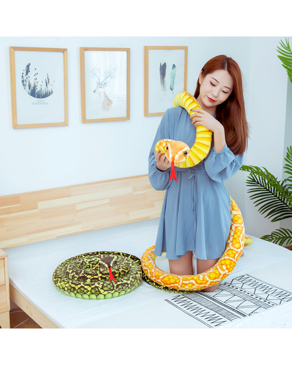 300Cm Simulation Cobra And Python Snake Plush Toys Dolls Soft Animal Stuffed Toy For Kids Children Funny Birthday Chris front-3