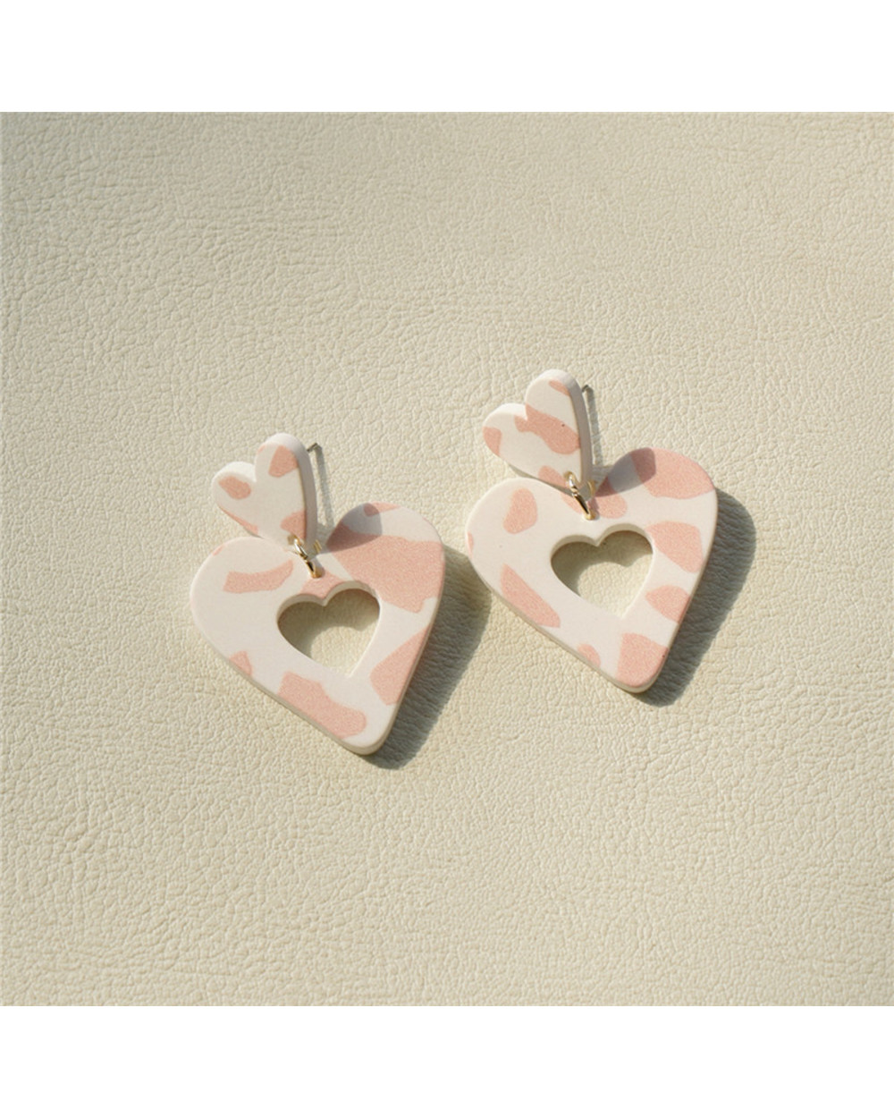 Korea Cute Macaron Pink Acrylic Earrings for Women front-2