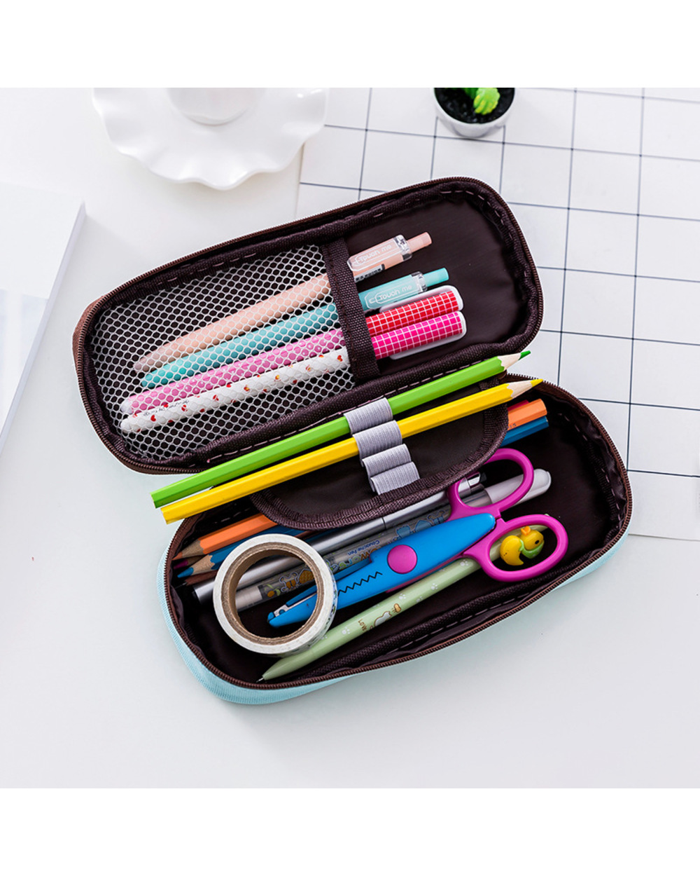 1 Pcs Kawaii Pencil Case Simple Morning Party School Pencil Box Pencilcase Pencil Bag School Supplies Stationery front-3