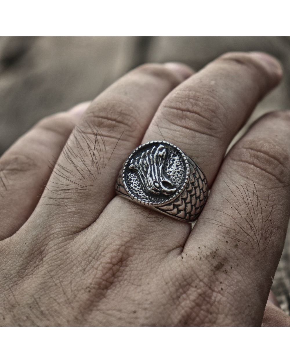 Eyhimd Mens Stainless Steel Signet Eagle Ring Classic And Vintage Biker Style Bird Rings Jewelry front-3