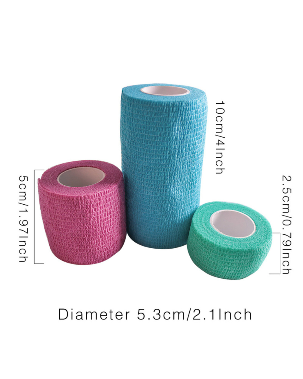 1Roll 2.5/5/10cm by 4.5m Gauze Medical Bandage Selfadhesive Breathable Elastic Bandages for Sports Fixing front-4