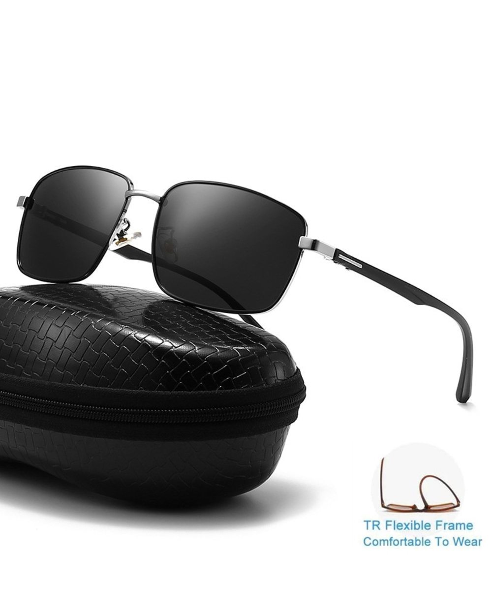 Fashion Square Polarized Sunglasses Men Driving Tr90 Sun Glasses Luxury Women Brand Designer Male Vintage Pilot Glasses front-0