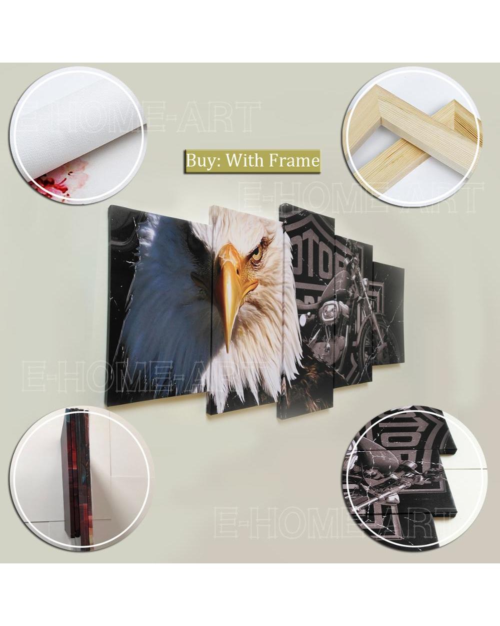 Plum Tree Chinese Style Picture Print Abstract 5 Panel Canvas Art Wall Decor front-4