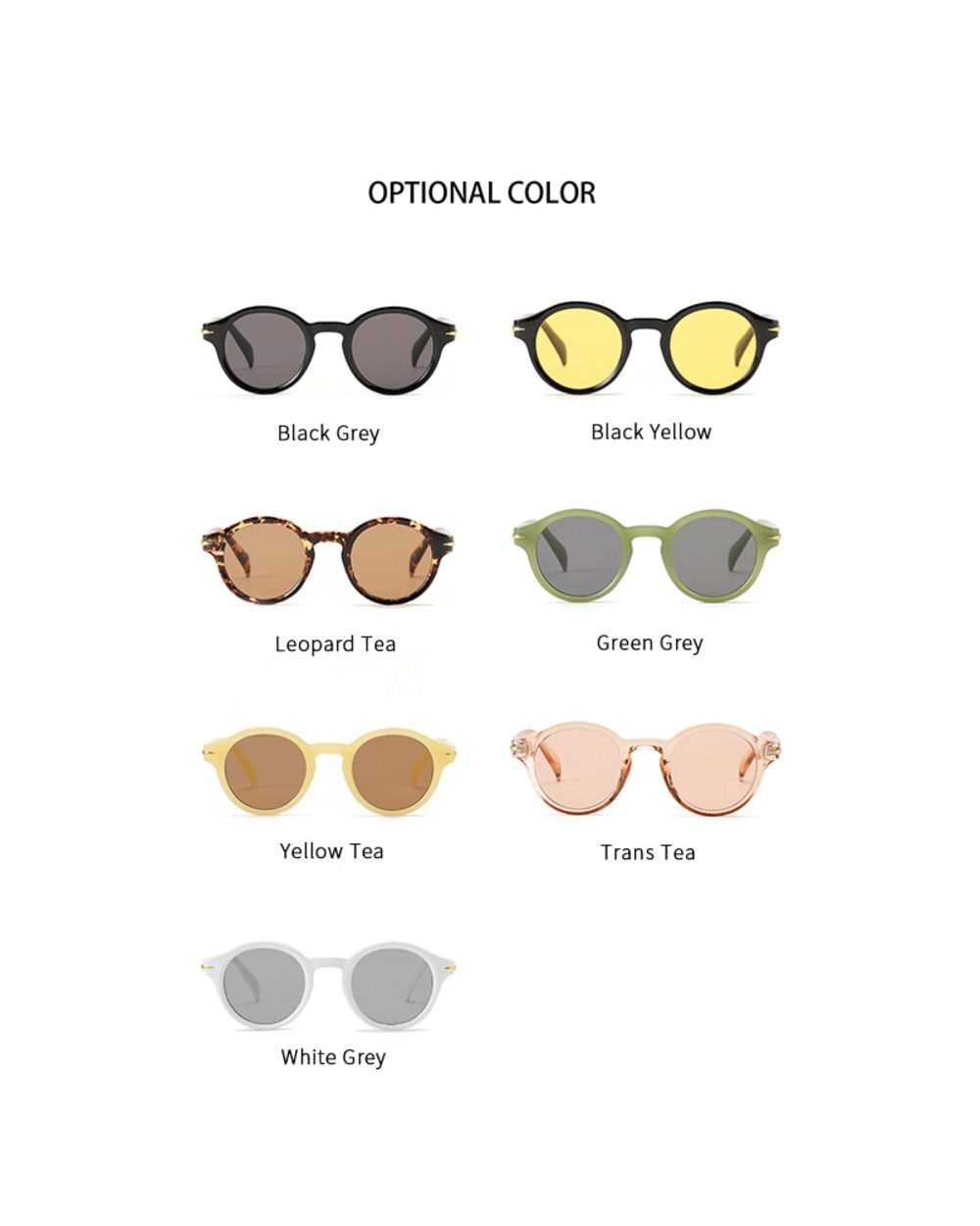 Fashion Small Round Sunglasses Women Men Vintage Yellow Sun Glasses Luxury Brand Designer Trendy Eyewear Green Tea Shad front-4