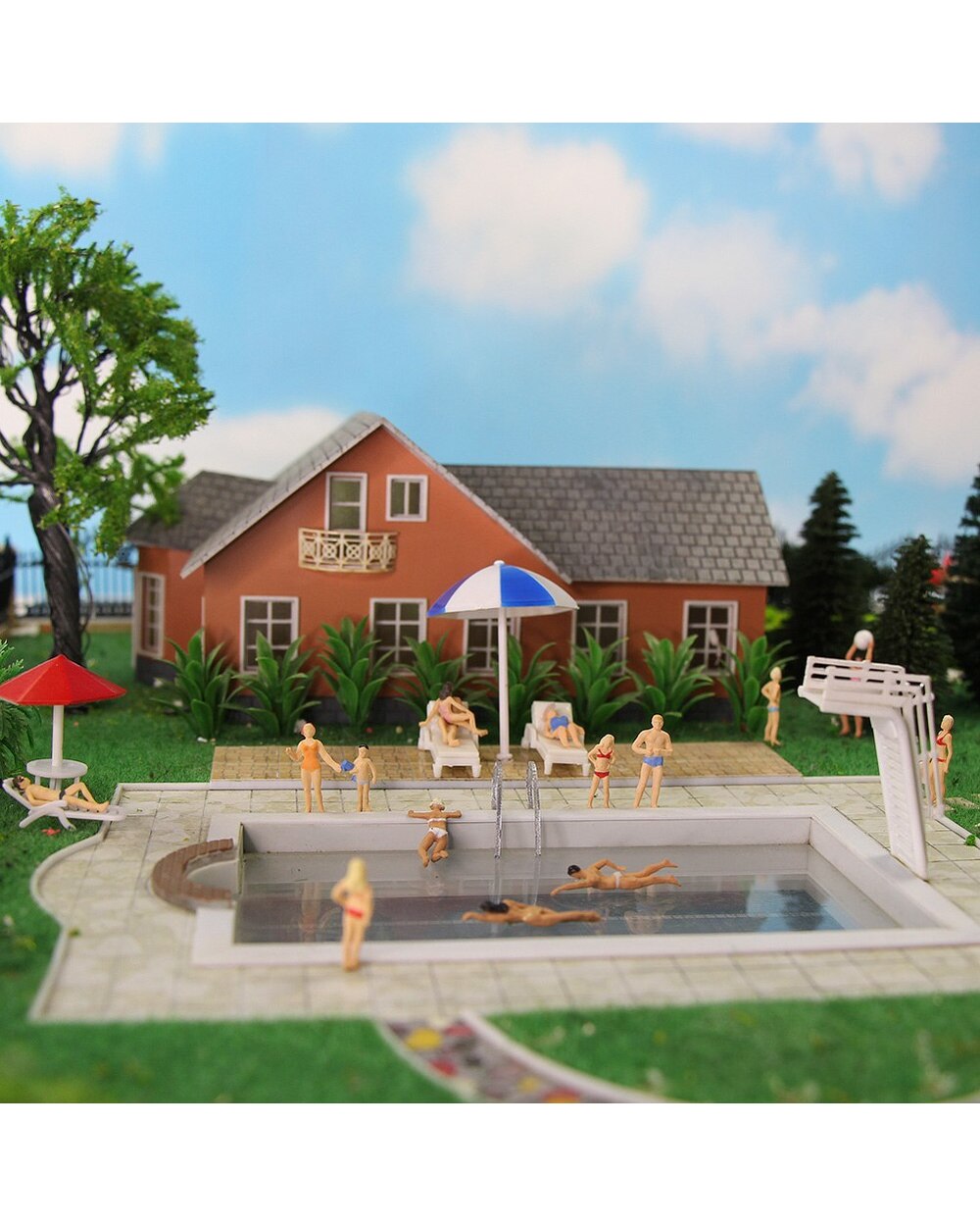 40pcs Different Poses HO Scale 1 87 Swimming Figures Swimming People Beach Scenery Layout Miniature front-5