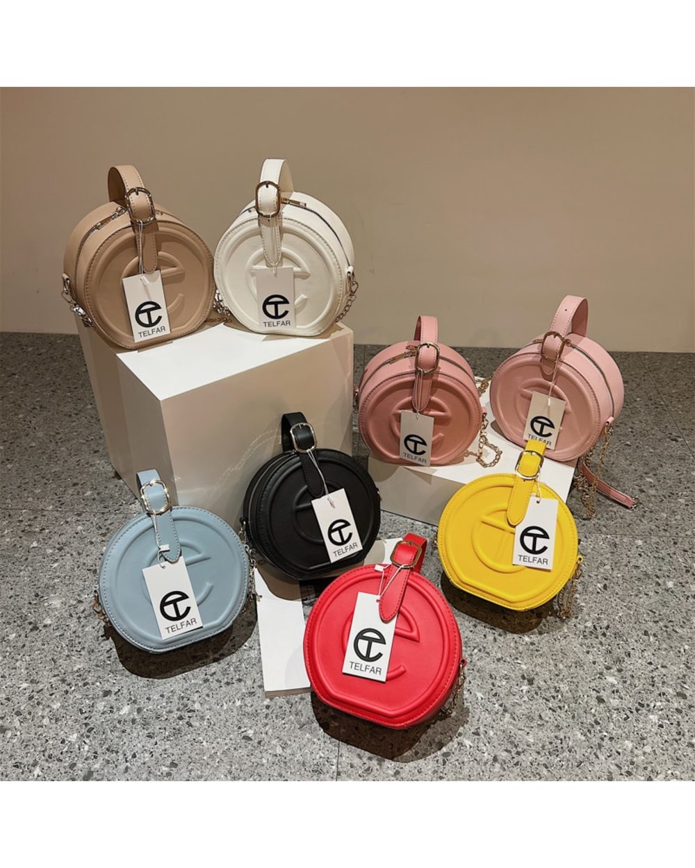Round Handbag Fashion Messenger Shoulder Bags For Women 2019 Crossbody Bag Handle Purse Telfaring Bag front-0